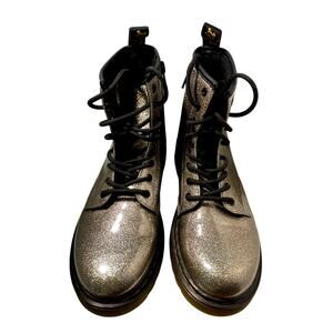 Dr. Marten Glitter Girls Boots US 4 UK 3 EU 36 Gold Silver Ankle Lace Up
